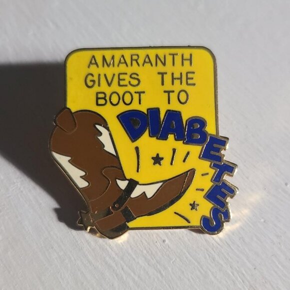 Order Of Amaranth Boot Diabetes Vintage Lapel Jacket Pin - Picture 1 of 4